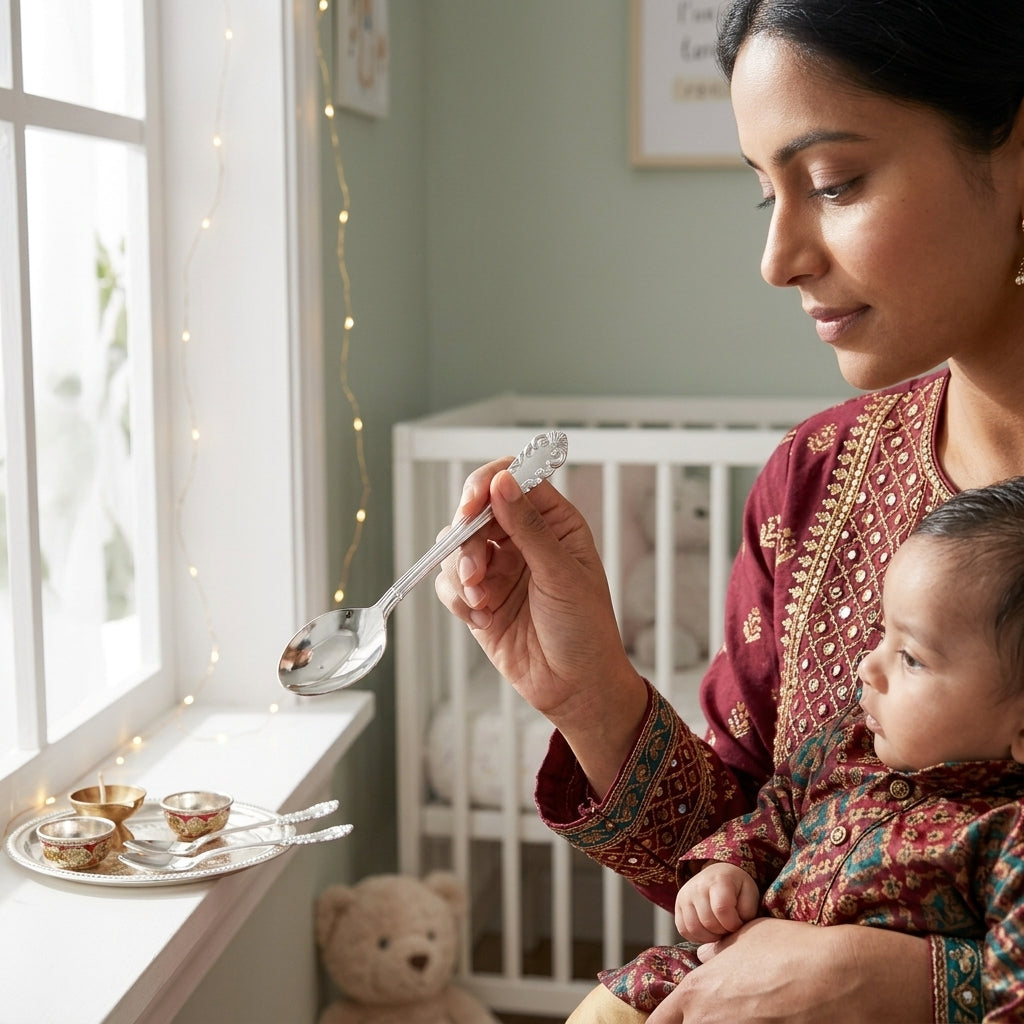 92.5 Silver Baby Spoon Gift | Manaaya