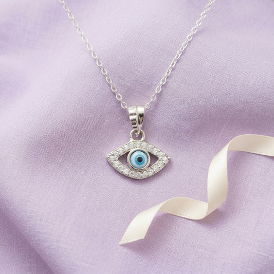 92.5 Silver Classic Evil Eye Pendant for Babies & Kids | Manaaya