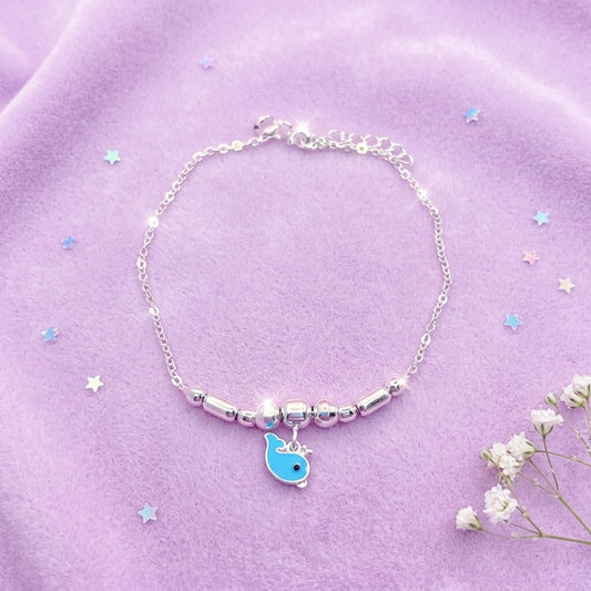 Dolphin Anklet for Kids | Blue | 92.5 Pure Silver | Manaaya