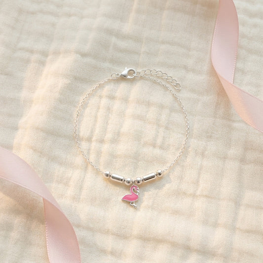 Flamingo Anklet for Kids | Pink | 92.5 Pure Silver | Manaaya
