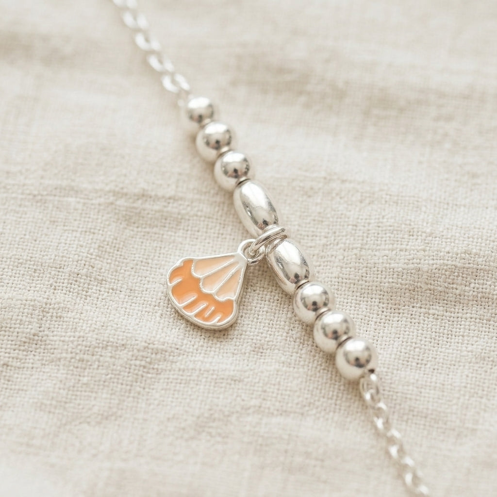 92.5 Silver Shell Bracelet for Kids | Manaaya Little Shell Bracelet