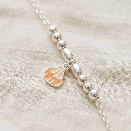 92.5 Silver Shell Bracelet for Kids | Manaaya Little Shell Bracelet