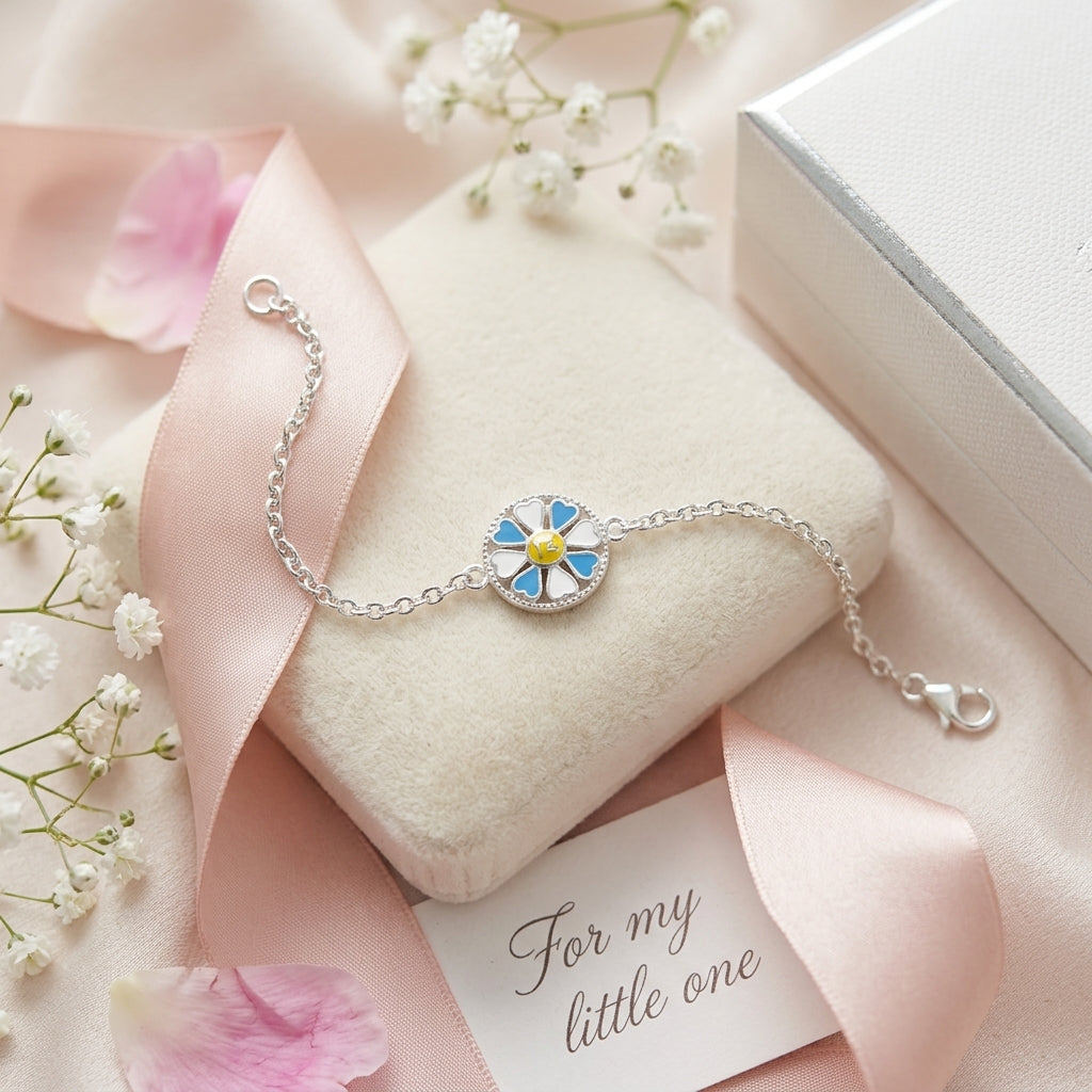 92.5 Silver Flower Bracelet for Kids | Manaaya Happy Bloom Bracelet