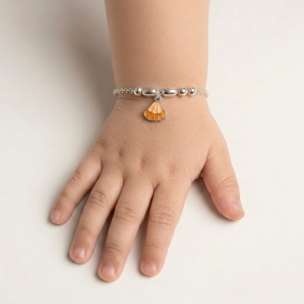92.5 Silver Shell Bracelet for Kids | Manaaya Little Shell Bracelet