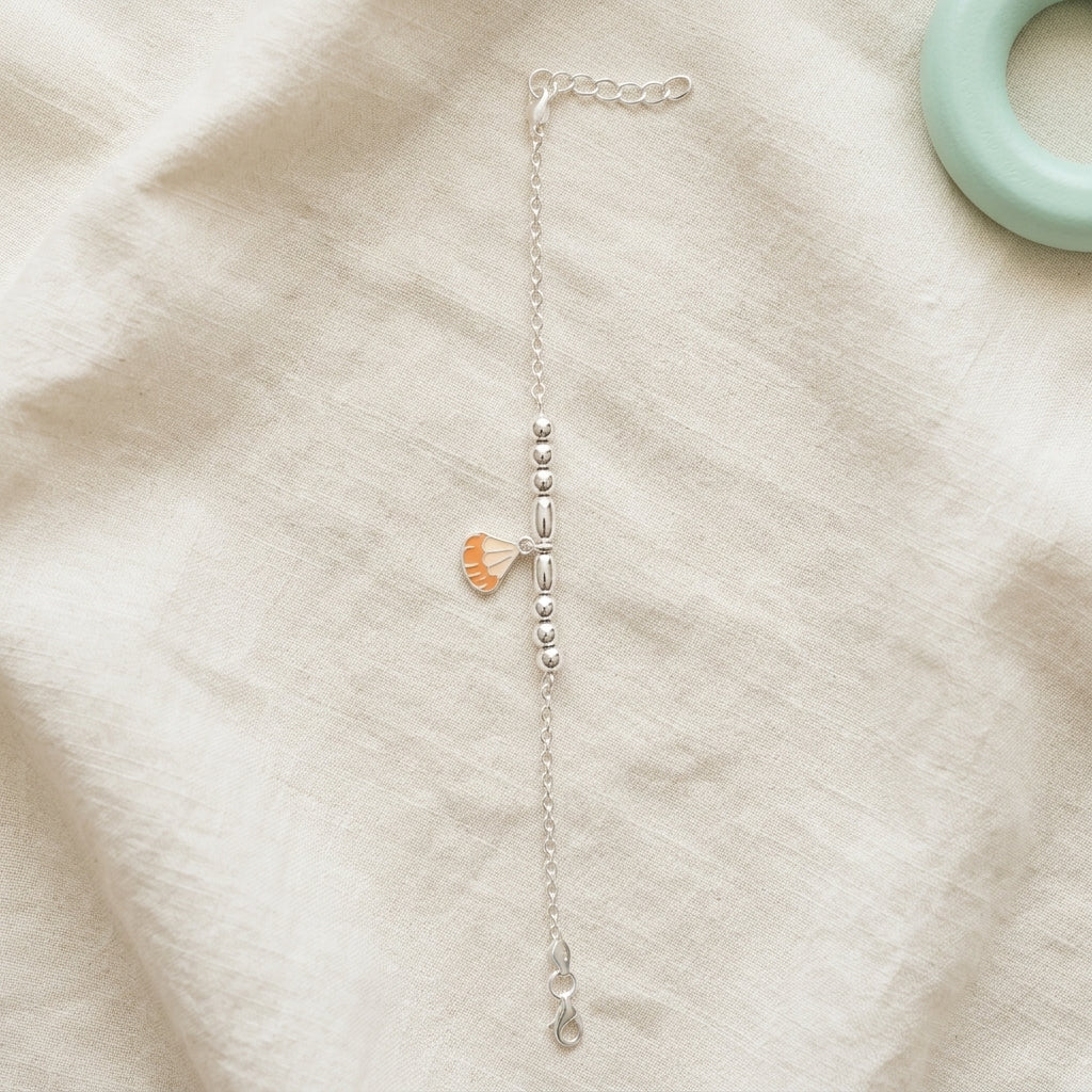 92.5 Silver Shell Bracelet for Kids | Manaaya Little Shell Bracelet