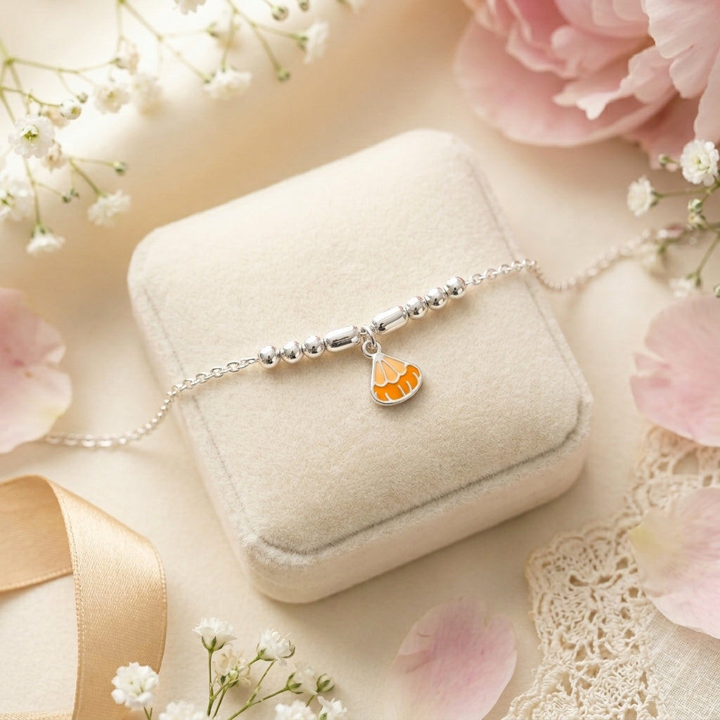 92.5 Silver Shell Bracelet for Kids | Manaaya Little Shell Bracelet