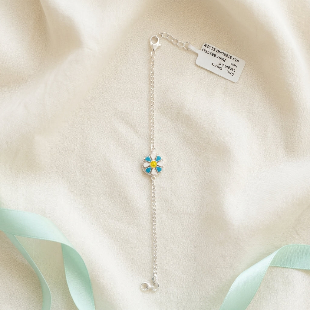92.5 Silver Flower Bracelet for Kids | Manaaya Happy Bloom Bracelet