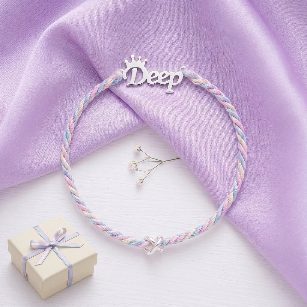 Customized Name Rakhi – 92.5 Sterling Silver
