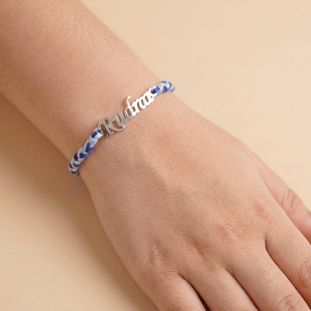Customized Name Rakhi – 92.5 Sterling Silver
