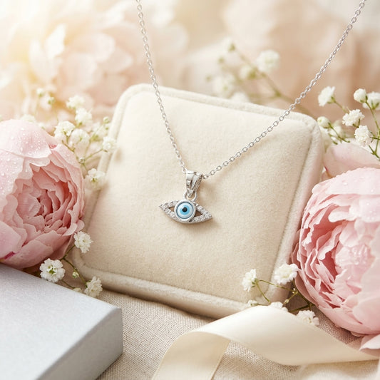 92.5 Silver Small Evil Eye Pendant for Babies & Kids | Manaaya